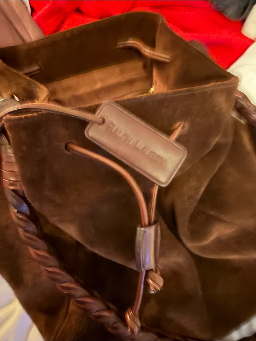 Authentic Ralph Lauren Collection Brown Suede Bucket Bag - Picture 6 of 9